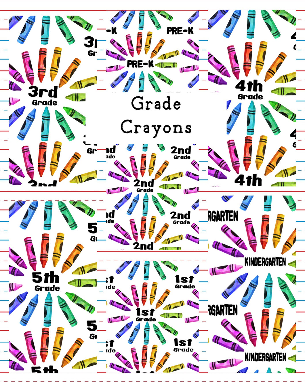 RTS Back To School Grade Crayons