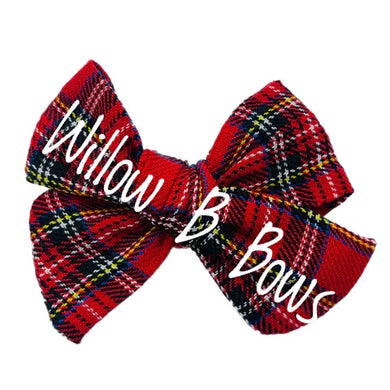 Christmas Red Plaid-Large Clip